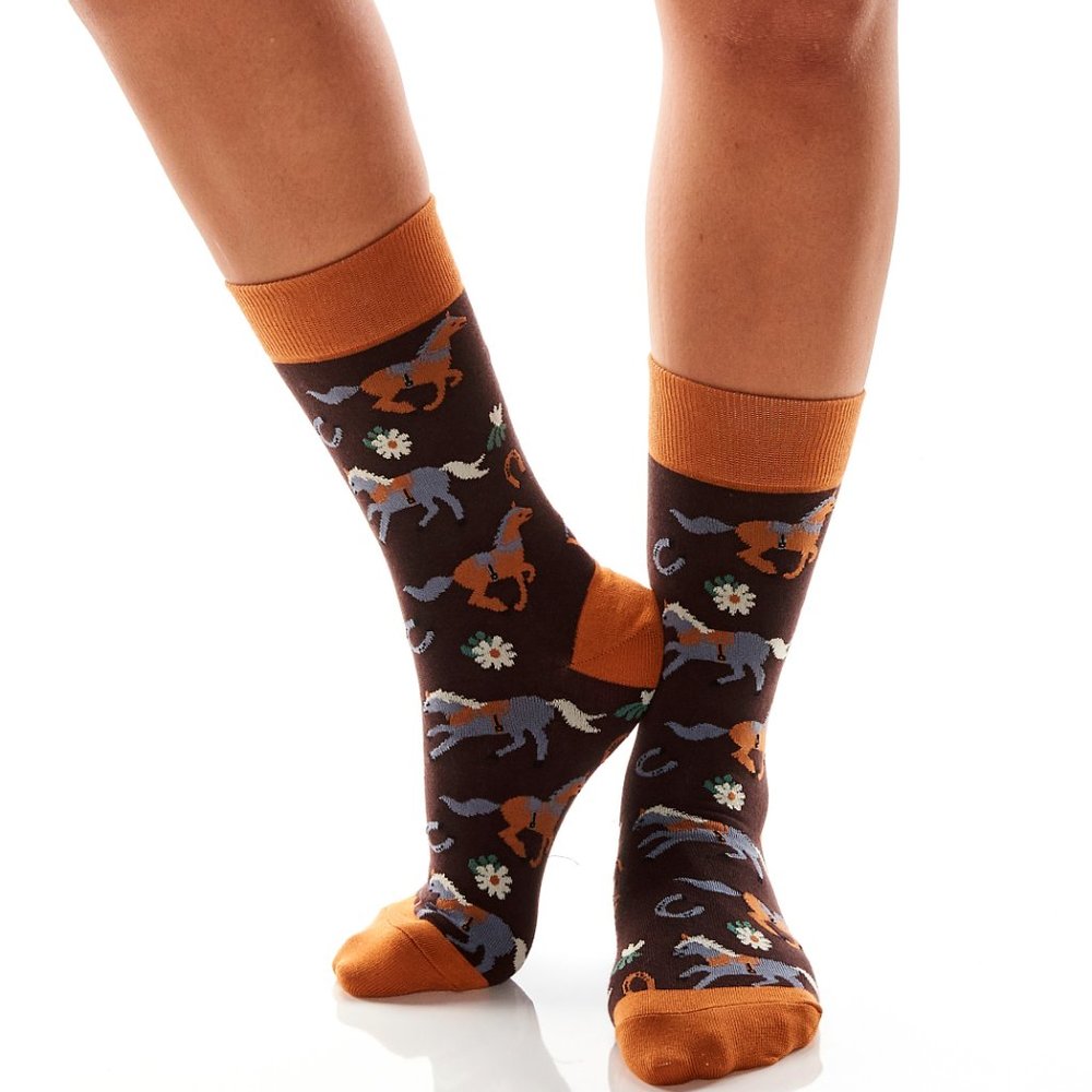 YO SOX  Women's Crew Sock, Show Pony Horse
